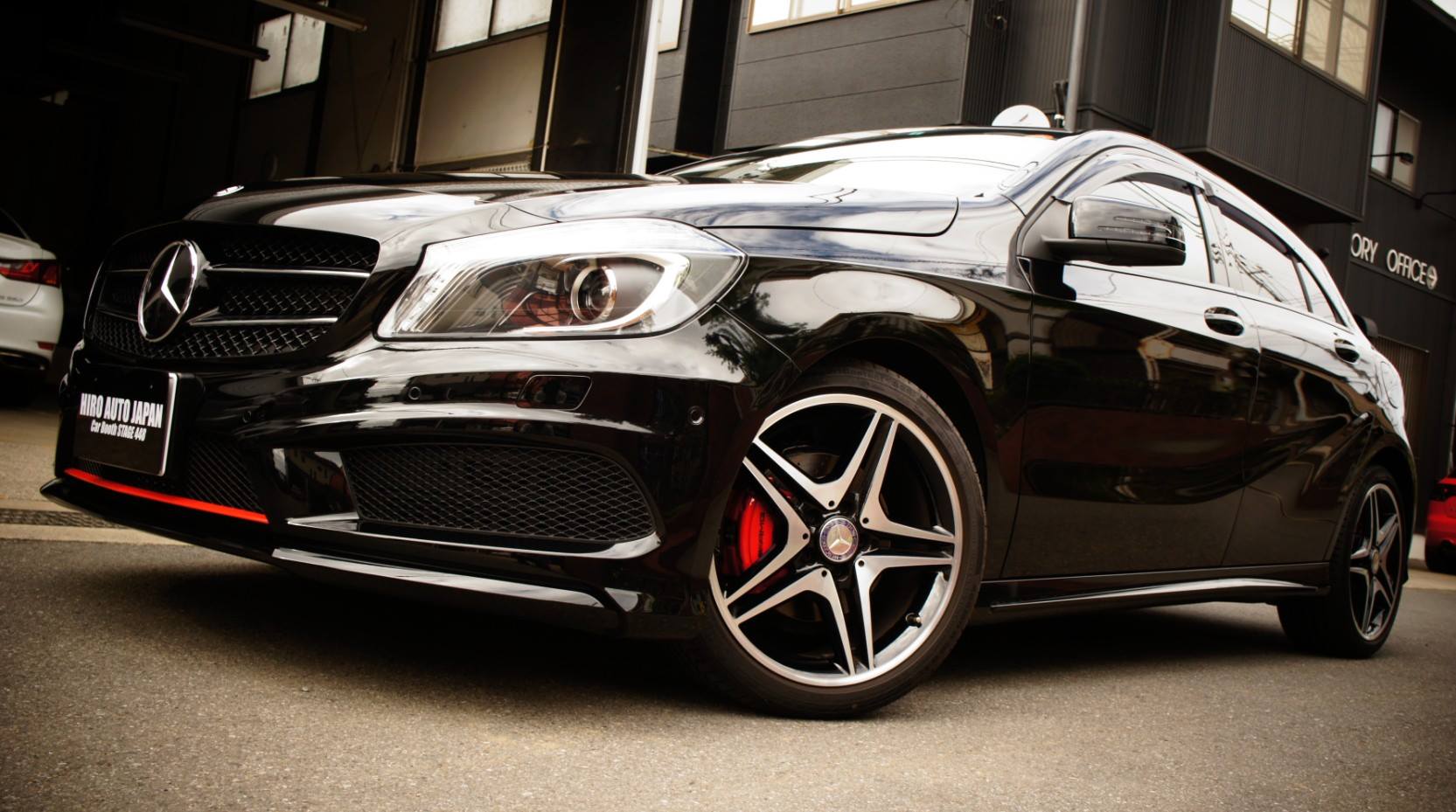 キャリパー塗装施工事例：Mercedes-Benz A180 W176キャリパー塗装＆LOGO★COLOR：#001 Italian losso solid CPJオリジナルノンダストブレーキパットに前後交換＆赤ライン前後バンパーラッピング IMG9_859_j7cyOE_sub5.jpg